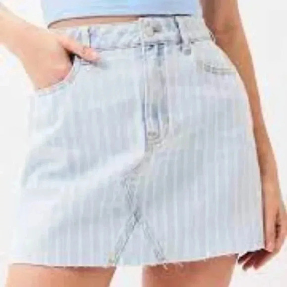 Pacsun Stripe Denim Mini Skirt - Picture 1 of 6